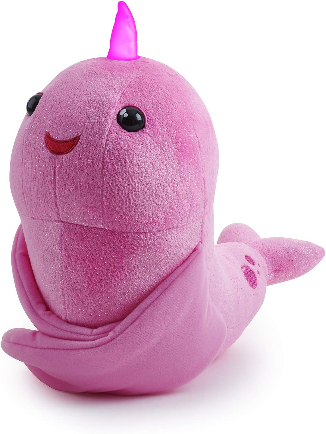 Fingerlings Light Up Narwhal - Rachel (Pink) - Friendly Interactive Toy by WowWee
